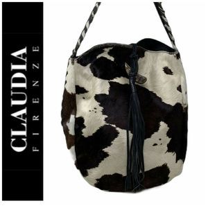 Claudia Firenze Cowhide Leather Tote Bag Purse